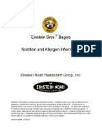 Einstein Bros. Bagels Nutrition and Allergen Information: Einstein Noah Restaurant Group, Inc