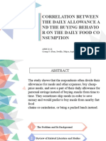 Correlation Between The Daily Allowance A ND The Buying Behavio R On The Daily Food Co Nsumption