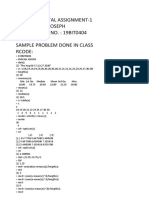 Digital Assignment-1 Name:Micah Joseph Registration No.: 19bit0404 Sample Problem Done in Class Rcode