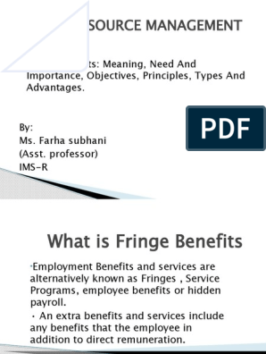 types of fringe benefits