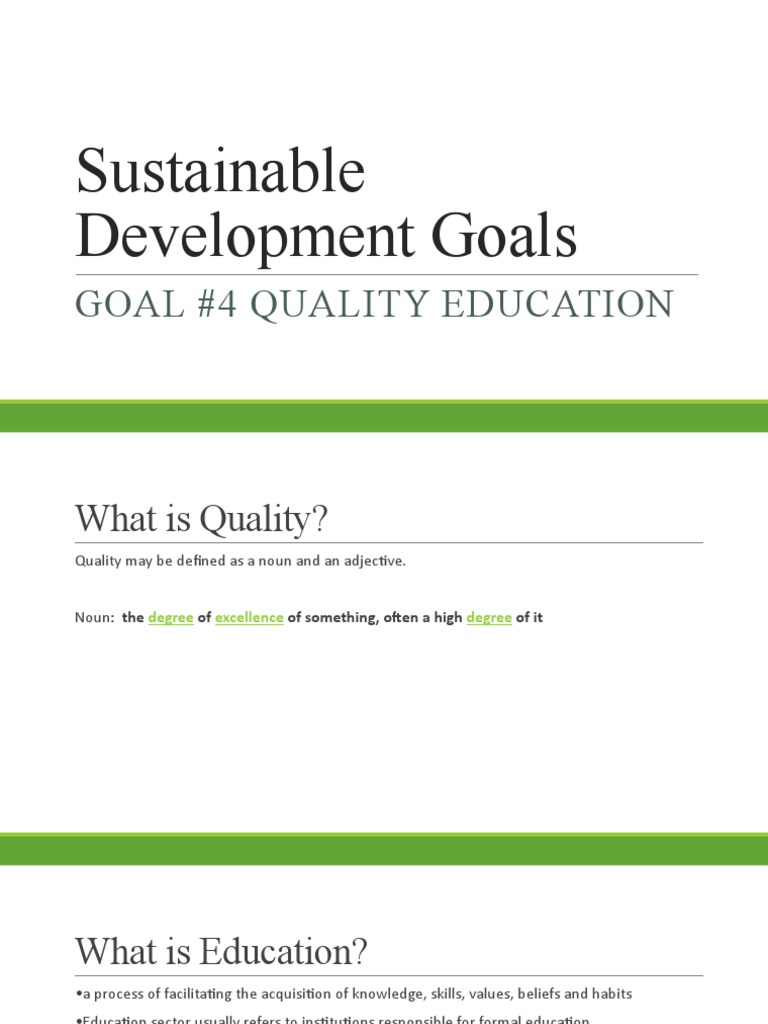 Quality Education for Sustainable Development | PDF | Wash | Literacy