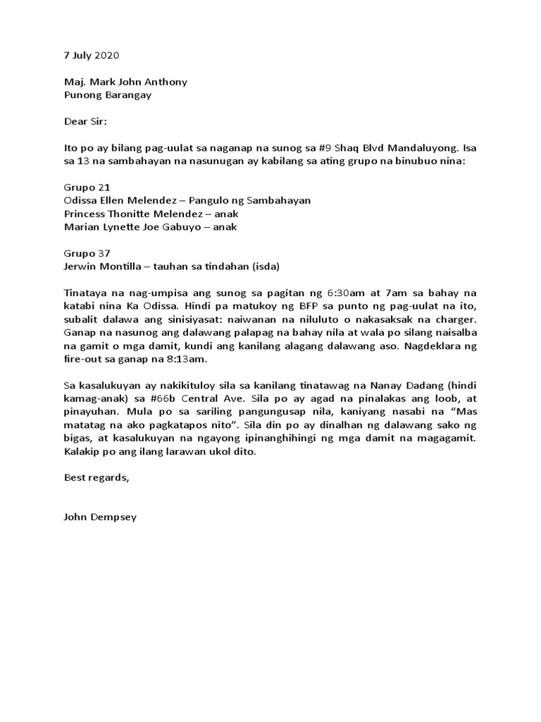 Sample - Fire Report | PDF