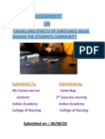 Cause and effects of substance abuse among the students community911.docx