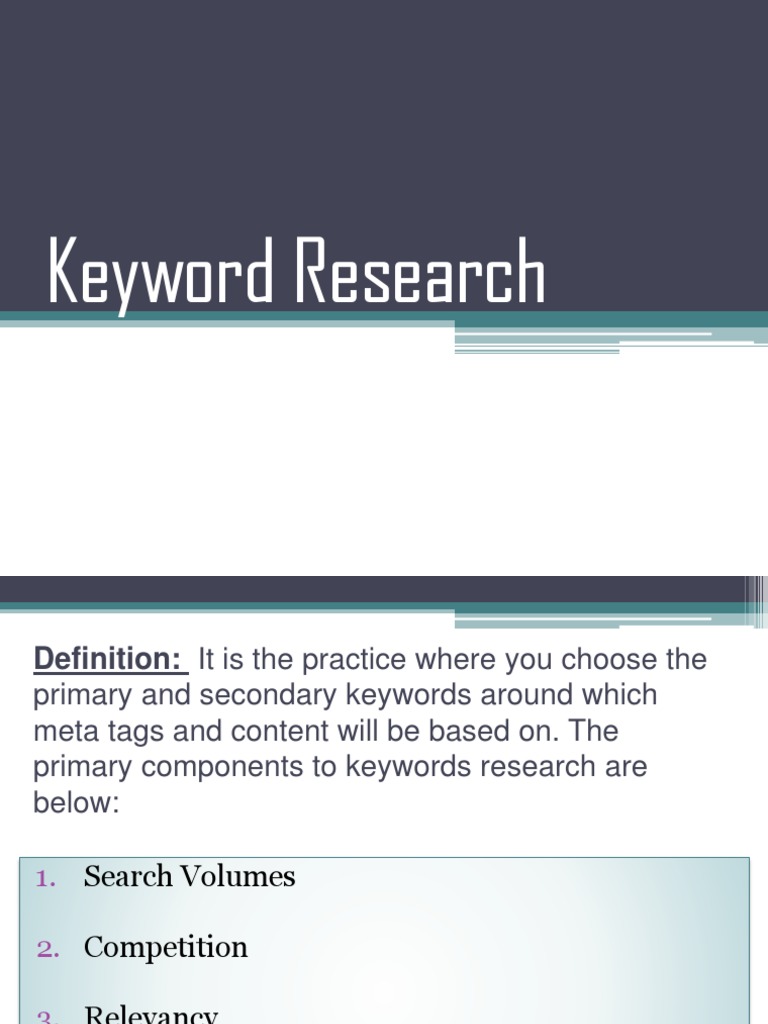 Keyword Research Pdf Search Engine Optimization Websites