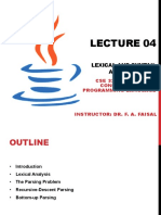 Lexical and Syntax Analysis: CSE 325/CSE 425: Concepts of Programming Language