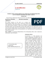 Formulation and in Vitro Evaluation of Fast Disintegrating Levocetirizine Dihydrochloride Tablets PDF