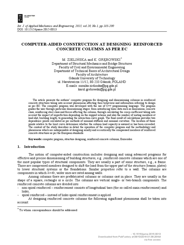 Computer-Aided Construction at Designing Reinforce | PDF | Buckling ...