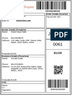 JHR014-J 0061: Order Details Order Details (Courier)
