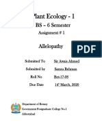 Plant Ecology - 1: BS - 6 Semester