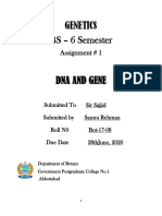 Genetics BS - 6 Semester: Assignment # 1
