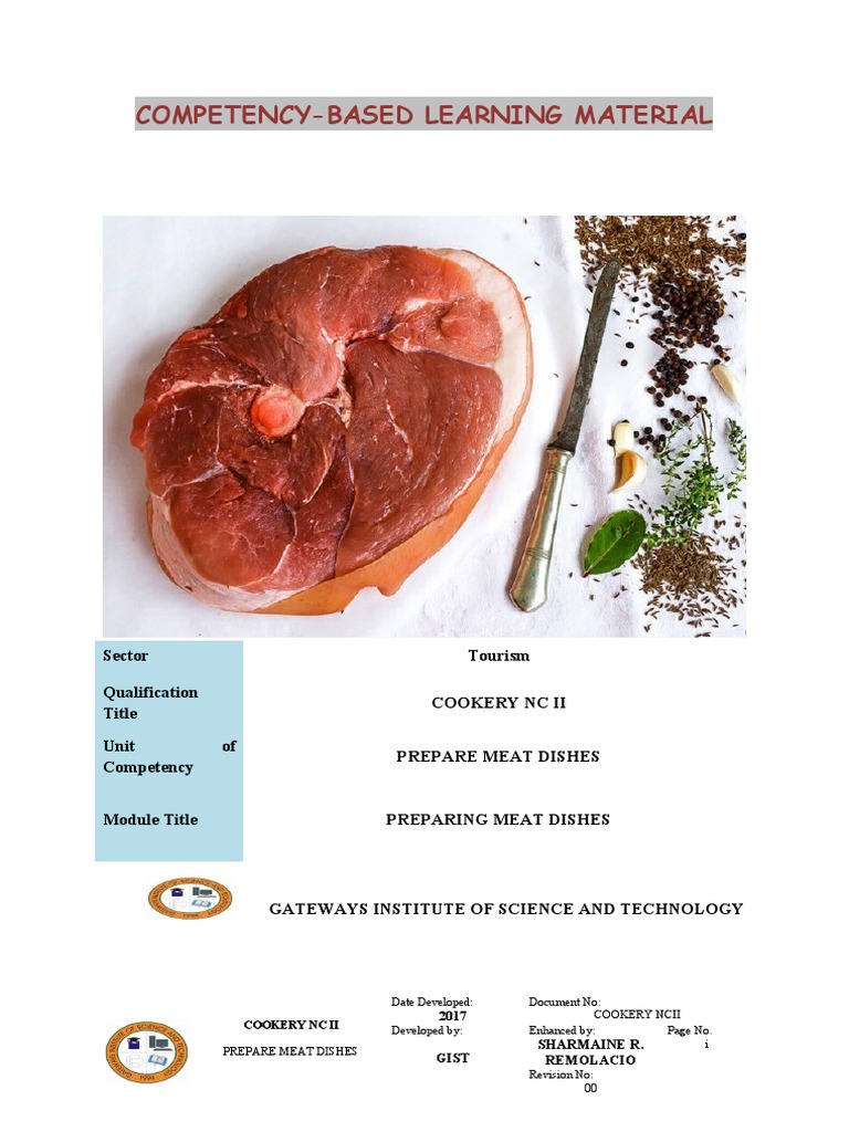 Preparing Meat Dishes in Cookery NC II | PDF | Lamb And Mutton | Beef