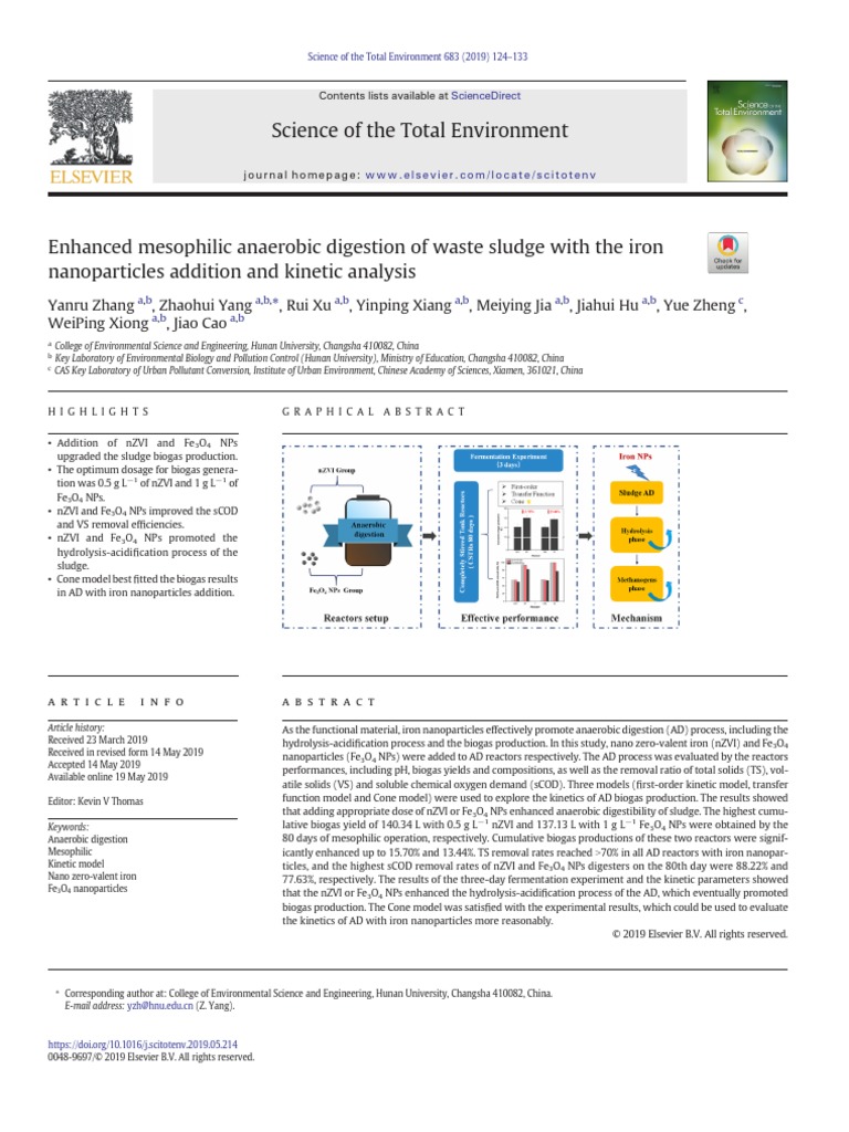 Enhanced Mesophilic Anaerobic Digestion Ofwaste Sludge With The Iron ...
