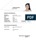 Rina Laica C. Dechavez: Personal Information