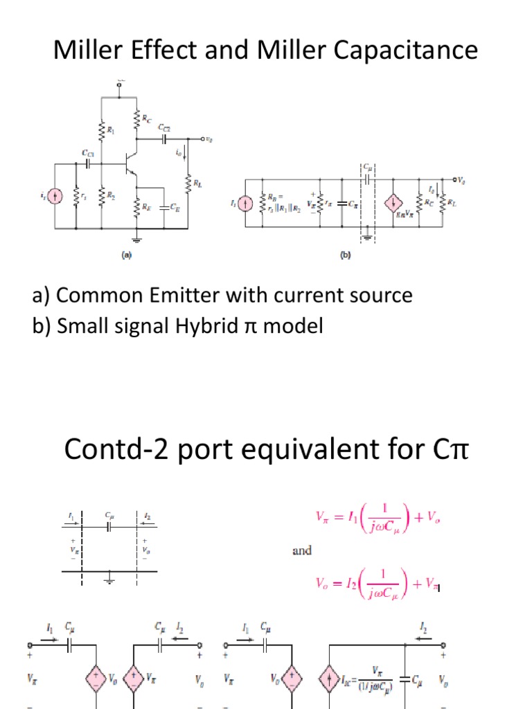 Miller Effect in Common Emitter Amplifiers | PDF