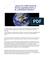 Un Document, Semnat de 11.000 Oameni de Știință, Cere Reducerea Populației Pentru A Salva Planeta de Schimbările Climatice"