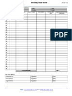 PM-AF-131 Monthly Time Sheet