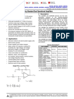 Industry-Standard Dual Operational Amplifiers: 1 Features 3 Description