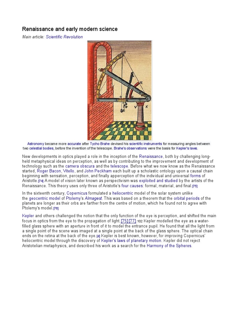 Advances in Renaissance Astronomy and Optics | PDF | Heliocentrism ...