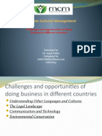 Cross Cultural Management: Challenges and Opportunities of Doing Business in Different Countries