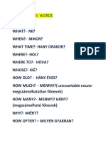 WH QUESTION WORDS IN HUNGARIAN
