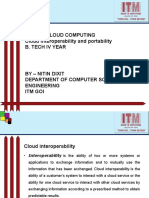 Cs-8002 Cloud Computing Cloud Interoperability and Portability B. Tech Iv Year