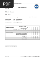 Lab Manual # 11: Title: C++ Structures Clo: Clo-1