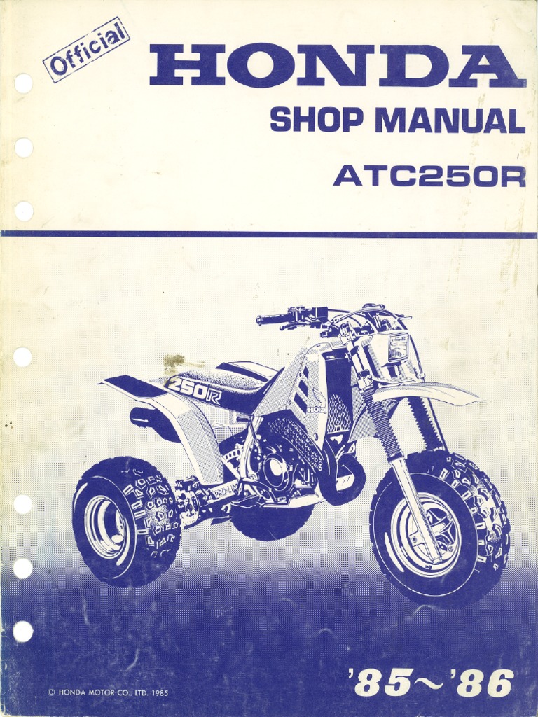 Honda ATC 250r 85-86 Service Manual | PDF