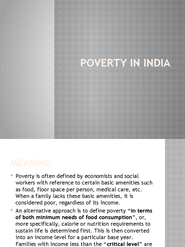 Understanding Poverty in India | PDF | Poverty Threshold | Poverty