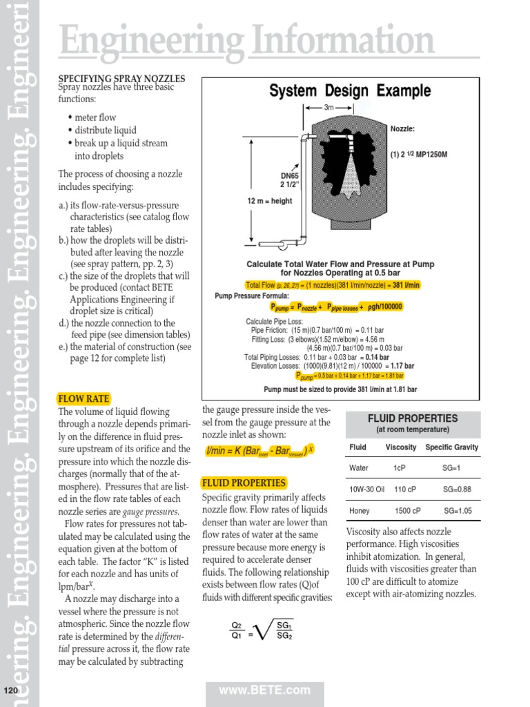 BETE EngineeringInformation-metric | PDF | Liquids | Gases