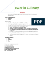 Reviewer in Culinary: Pastries