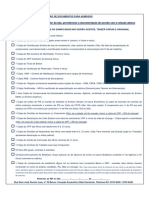 Relação de Documentos de Admissão 2018