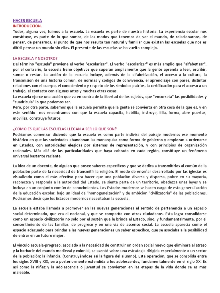 La Escuela: Historia y Función Social | PDF | Plan de estudios ...