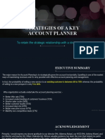 Strategies of A Key Account Planner: To Retain The Strategic Relationship With A Strategic Client