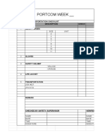 Portcom Week - : Title: Ppe & Transportation Checklist Item Description Check Remark