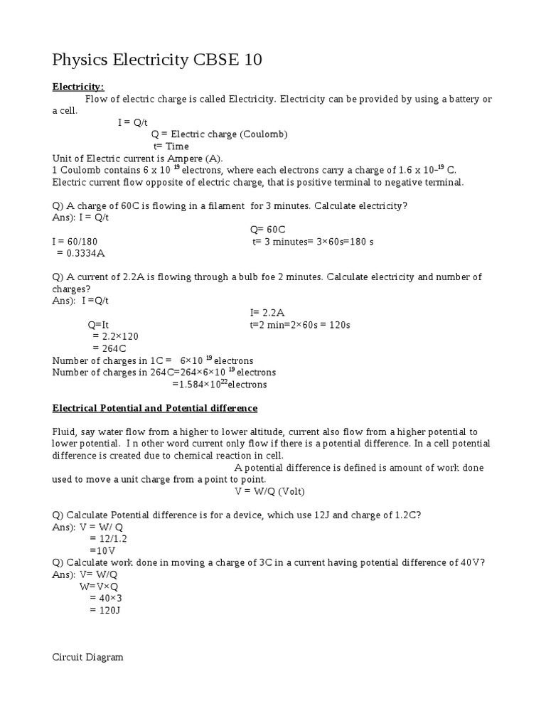 Electricity Pdf Series And Parallel Circuits Electrical Resistance And Conductance