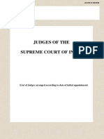 Judges of The Supreme Court of India: (List of Judges Arranged According To Date of Initial Appointment)