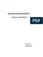 Quality Management: Digital Assignment-1