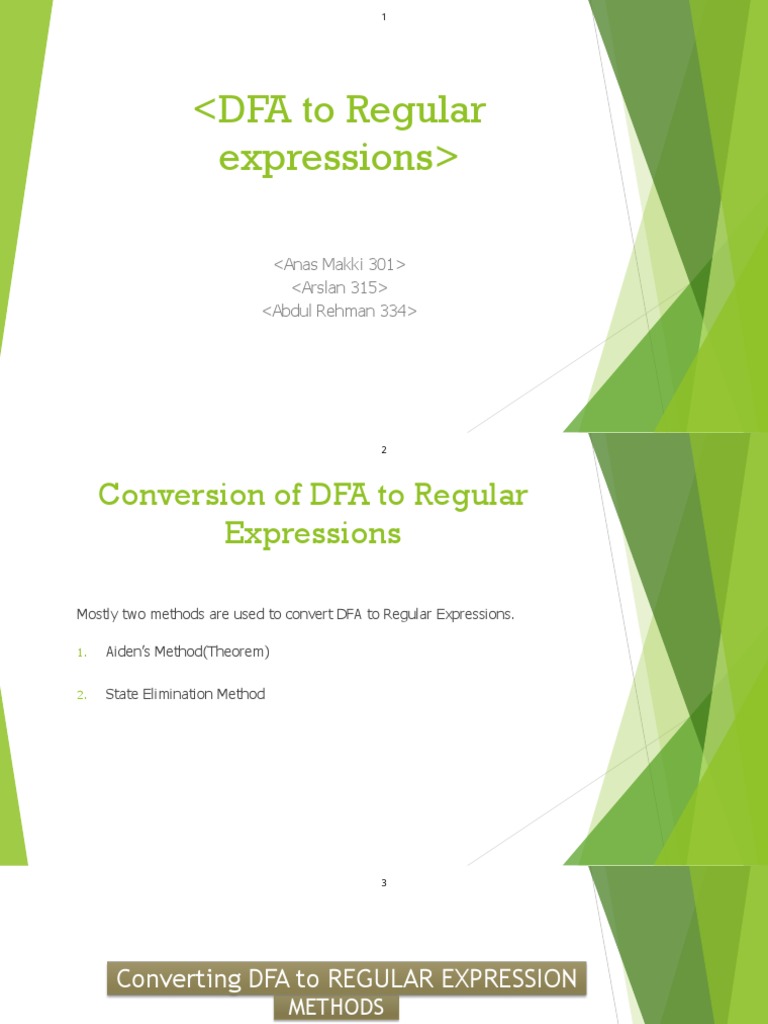 DFA To Regular Expressions | PDF | Teaching Mathematics | Mathematical ...