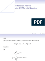 Mathematical Methods Series Solution of Differential Equations