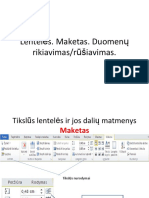 Lentelės Maketas Duomenų Rikiavimas - Formulės PDF