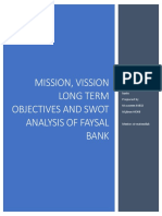 Mission, Vission Long Term Objectives and Swot Analysis of Faysal Bank