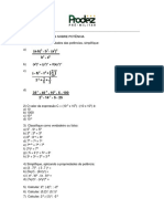 Lista de exercícios sobre potência