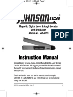 Instruction Manual: Magnetic Digital Level & Angle Locator With Dot Laser