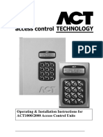 Operating & Installation Instructions For ACT1000/2000 Access Control Units