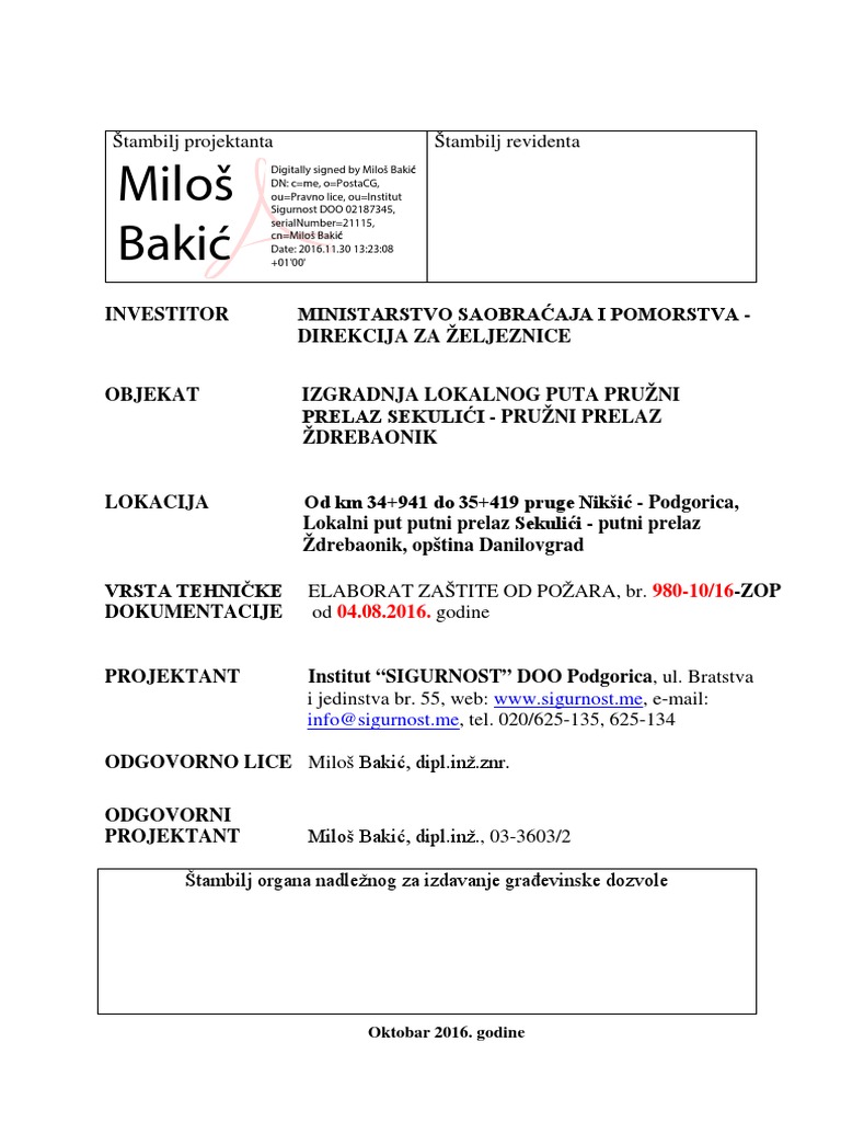 Elaborat ZOP-a Komplet Zasticen | PDF