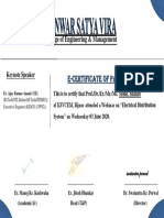 Electrical Distribution System Webinar Certificate