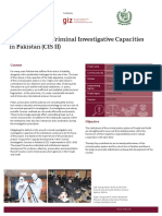 Strengthening Criminal Investigative Capacities in Pakistan (CIS II)