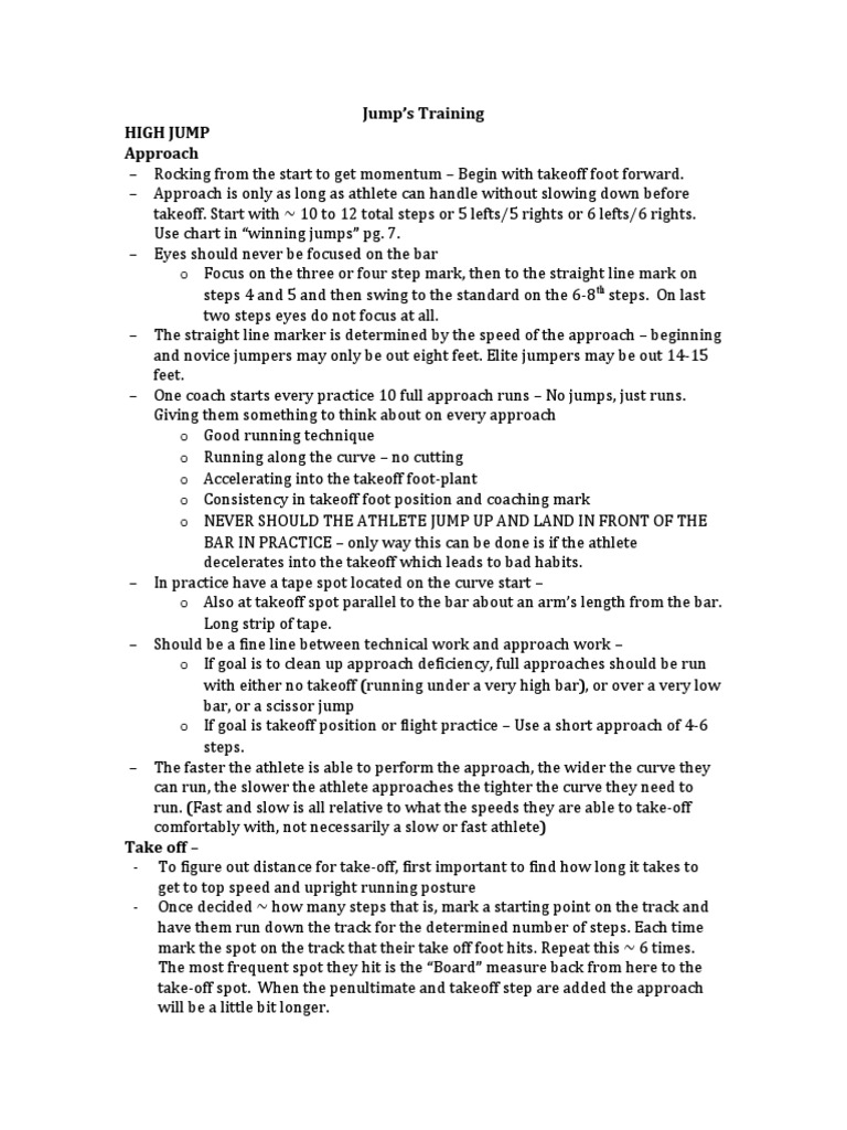 High Jump Training PDF Sports Recreation