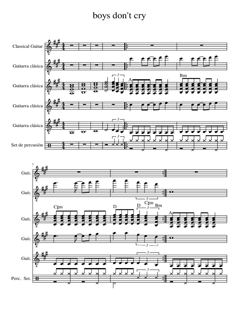 Boys Dont Cry Pdf Pdf Guitars Chordophones