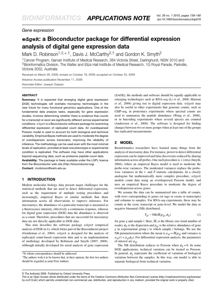 Bioinformatics: Applications Note | PDF | Bioinformatics | Gene Expression